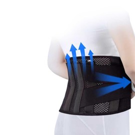 FUYUERO Lumbar Corset, Lower Back Pain Belt, Lower Back Support, Double Pressure, 3D Mesh, Breathable, Lightweight, Sports, Work, Daily Life, Unisex, Four Seasons, Convenient to Carry (Black, M)