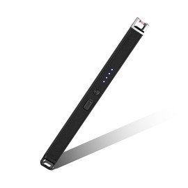 Candle Lighter Electric Arc Lighters for Candle, Long Neck Flameless & Windproof Rechargeable USB, Camping BBQ (Black)