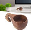 Wooden Coffee Cup with Handle Comfortable Grip Rustic Decorative Milk