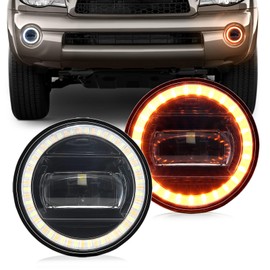 Upgraded LED Fog Lights Assembly Fit for Tacoma,Front Bumper Driving Fog Lamp Compatible with Toyota Tacoma 2005-2011,Solara 2004-2006,Tundra 2007-2013,Sequoia 2008-2015 with White DRL & Amber Signal