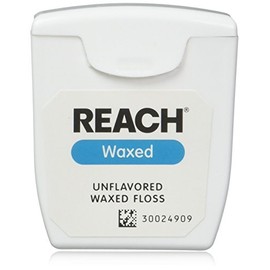 REACH Unflavored Waxed Dental Floss, 55 yds
