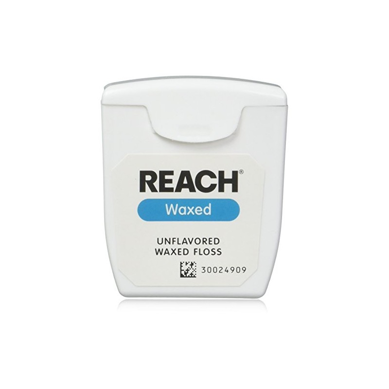 REACH Unflavored Waxed Dental Floss, 55 yds