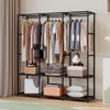 SORCEDAS Portable Closet Wardrobe Storage Organizer Metal Hanging Rack Non-Woven