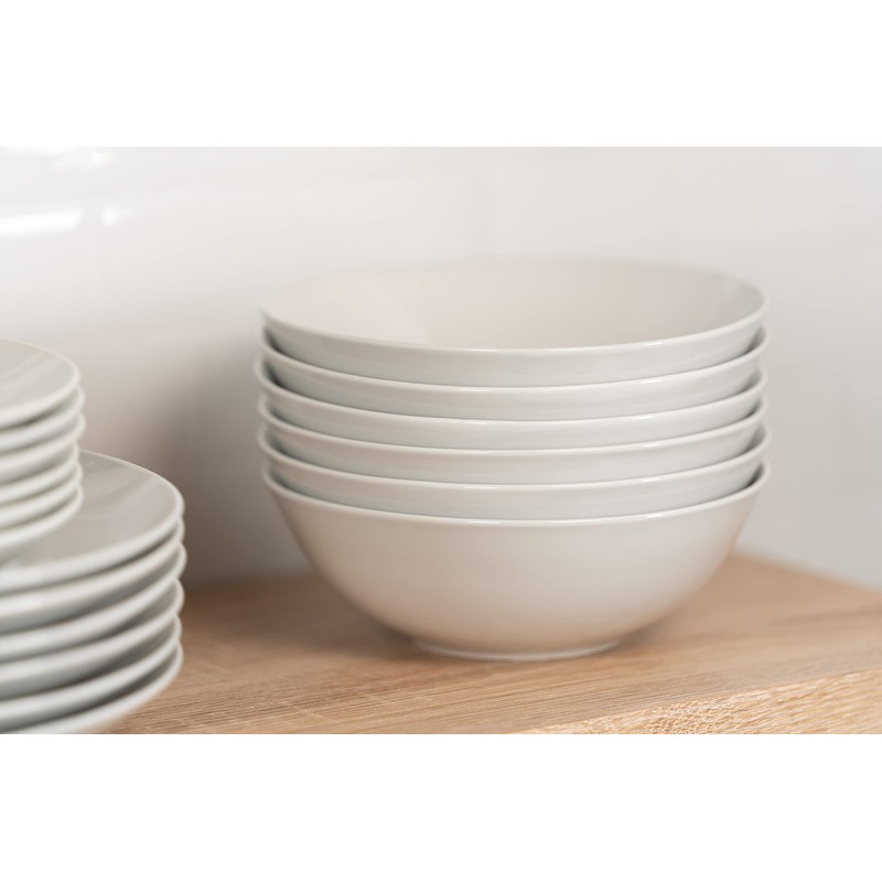 10 Strawberry Street Simply White 7" Coupe Cereal Bowl, Set