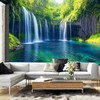 FENDROM Nature Waterfall Tapestry, Majestic Waterfall Landscape Through a Window