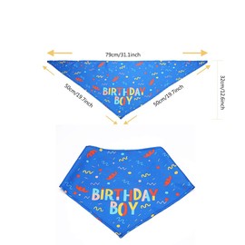 Dog Birthday Bandana,Dog Birthday Boy and Birthday Girl Bandana Triangle Scarf for Small, Medium, Large Dogs, Bandana for Dogs Puppy Birthday Party (Blue & Pink)