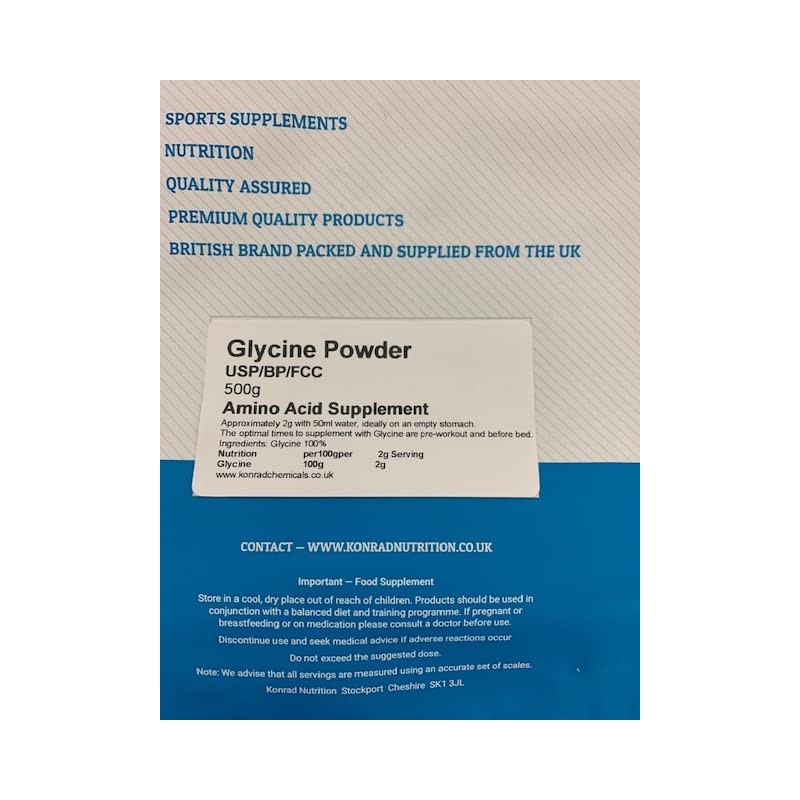 Glycine Powder - 500g 100% Pure USP BP