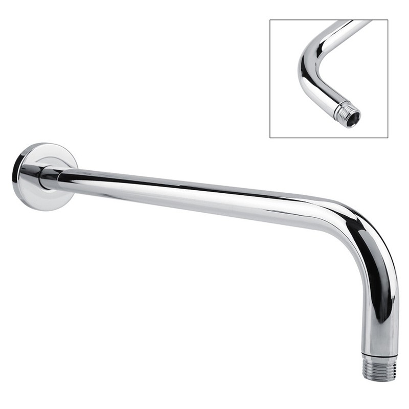 Extra Long Stainless Steel Shower Rain Head Arm Replacement Flange
