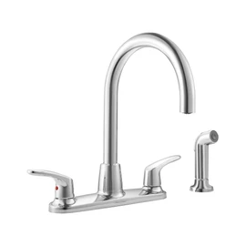 American Standard 7074551.002 Colony Pro Two-Handle High-Arc Kitchen Faucet with Spray In, Polished Chrome
