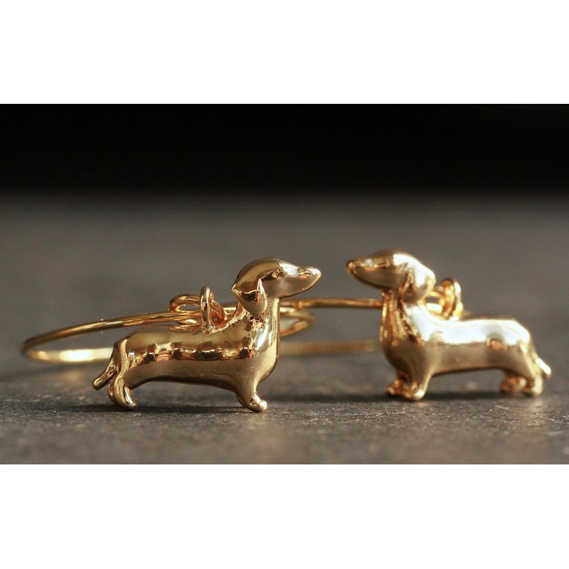 Creolen Dackel Hund Gold als außergewöhnlicher Dachshund Schmuck