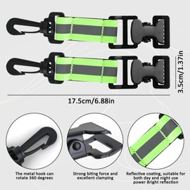 MJFENDAI Pack of 2 Fire Brigade Glove Holders, Gloves Holder with Hiking Buckle, Metal Work Safety Utility Clip for Hanging Gloves, Protective Helmets, Towels (Green)