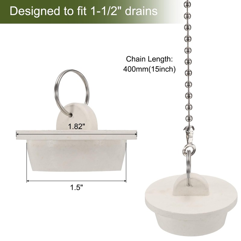 sourcing map 2Pcs Tub Stoppers, Rubber Bathtub Stoppers 1-1/2" Kitchen