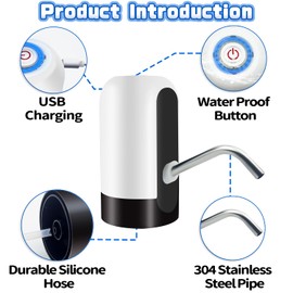 Infowush Powerful Water Table Pump, Battery Powered Water Pump for Water Table 3 Hours Non-Stop Fun Portable Summer Outdoor Sand/Water Table Toys Water Play Table Accessories for Toddlers Kids（White）