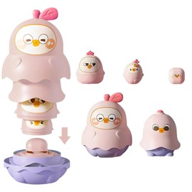 Zliger Russian Nesting Dolls, 5 Layers Russian Matryoshka Dolls, Matryoshka, Toy from 1 Year, Sensory Toy, for Children Christmas and Birthday (Pink Colour)