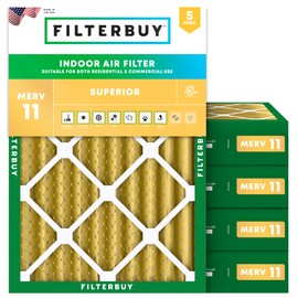 Filterbuy 14.5x19x4 Air Filter MERV 11 Allergen Defense (5-Pack), Pleated HVAC AC Furnace Air Filters Replacement (Actual Size: 14.50 x 19.00 x 3.63 Inches)