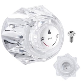 ZephyrJazz Faucet Handle Compatible with Delta Faucet RP2391, Single Clear Knob Handle Kit with Offset Hole for Shower/Tub, 2-1/2" x 2-1/8" Faucet Knob Replacement, Clear Acrylic Finish (1 Pack)