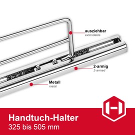 Gedotec Design towel Rail Bathroom and Kitchen Cabinet Pull-Out towel Holder – Selena | Polished Chrome | 2-Arm Tea Holder – 1 Piece