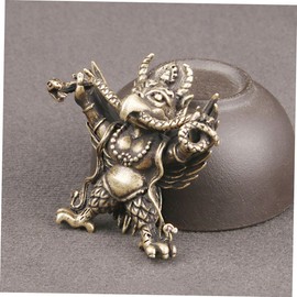 Happyyami Antique Brass Tibetan Garuda ROC Keychain Pendant Brass Keychain Decor Key Chain Brass Craft Pendant Vintage Golden Crafts, golden