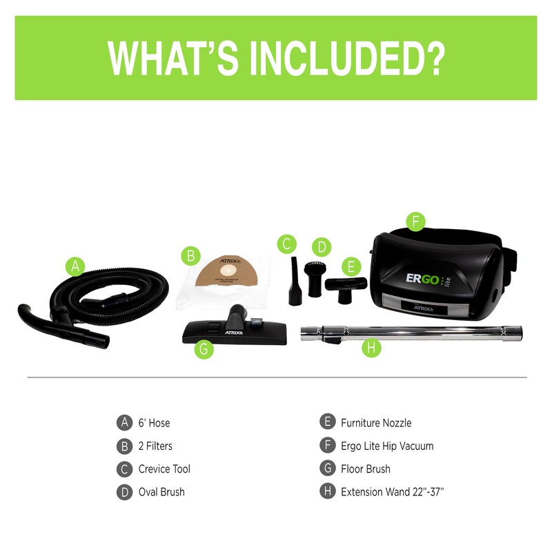 Atrix - VACHV1 ERGO Lite Hip Vacuum Lightweight Powerful Ergonomic