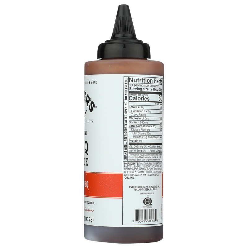 Kinders Organic Mild Bbq Sauce 15.5Oz, 15.5 Oz