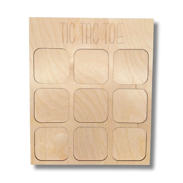Unfinished Wood Tic Tac Toe Board | Paint by Line