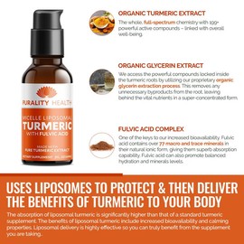Purality Health Micelle Liposomal Turmeric Liquid Dietary Supplement Healthcare Fitness