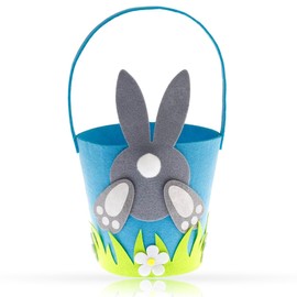 Easter Egg Hunt Baskets for Kids,Felt Basket with Handle,Child Party Craft Gift Basket-Spring Easter Egg Hunt Favour Holders with Bunny Design-Easter Gift Box,Easter Arts Crafts For Kids to Make DIY