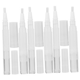 BIUDECO 6pcs Refillable Cuticle Oil Pens Empty Nail Oil Tubes with Brush Tips for Nail Nutrition Essential and More Transparent Bottles