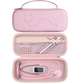 Hard Stethoscope Case for 3M Littmann Classic III, Lightweight II S.E, MDF Acoustica Stethoscope, Stethoscopes Carrying Case with Mesh Bag for Nurse Accessories Gauze Penlights Cotton Swabs