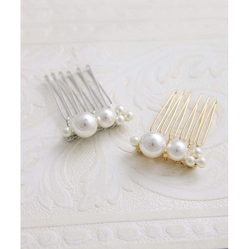 Vingtaine H7324-G- Mini Pearl Comb, Comb, Wedding Party, Second Party,