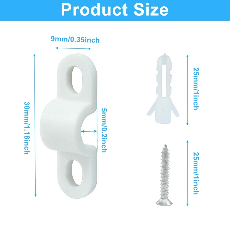Moicstiy 24 Sets Wire Shelf Loop Clips, White Shelf Clips