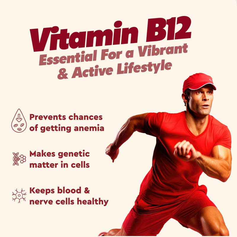 Vitaminnica Vitamin B12-180 Tablets – Energy & Vitality Support, Reduces