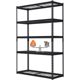 PeakPursuit 5 Tier Shelving Unit for Garage Organization-Heavy Duty Industrial Wire Shelving Rack, 4000Lbs Metal Storage Racks, Multifunctional Utility Shelf for Garage, Office, Kitchen