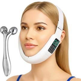 Versha Máquina V-Face y dispositivo eléctrico para papada con 15 niveles de intensidad ajustables y 8 modos: máquina inteligente para papada para un rostro en V. Incluye 3D F gratis.