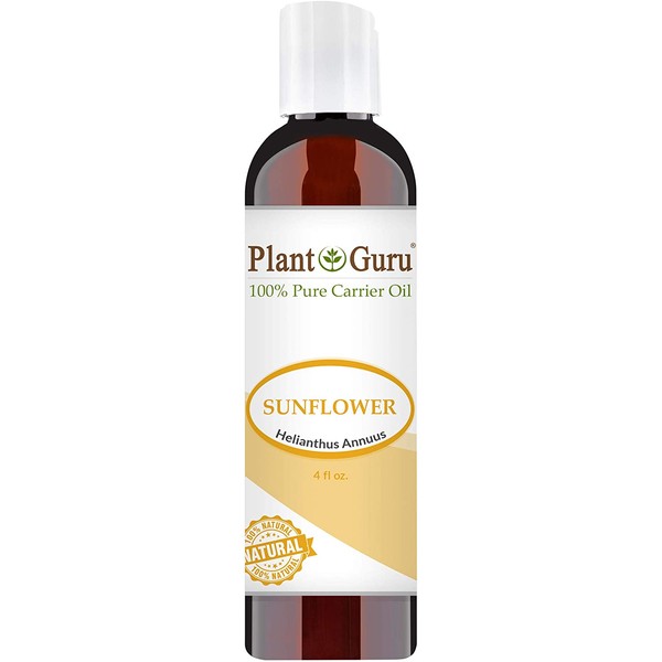 Sunflower Oil 4 oz Cold Pressed Carrier 100% Pure Natural For Skin, Body, Face, and Hair Growth Moisturizer. Great For Creams, Lotions, Lip balm and Soap Making