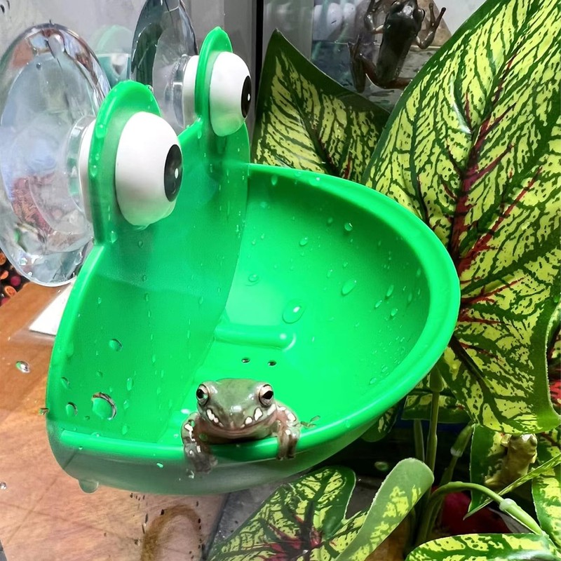OWMOSYX Frog Habitat with Suction Cup, 2 Pcs Cute Fish