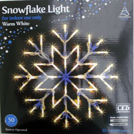 Warm White LED Snowflake Light 35cm x35cm Christmas Xmas