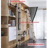 DIYHD 8FT Sliding Library Ladder Black Track Kit,Stand Up Tensible