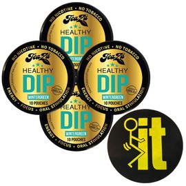 TeaZa Herbal Pouch Wintergreen 4 Cans with DC Crafts Nation Skin Can Cover - FIT Black