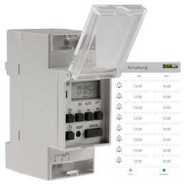 Digital Timer for DIN Rail Switch Panel Setting via App Bluetooth 230 V / 8 A Timer Timer LCD Display Programmable for Week/Day