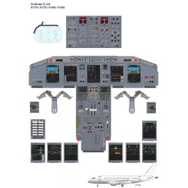 Embraer E-Jet E170 E175 E190 E195 Cockpit Poster 24"x36"