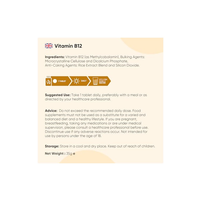 Vitamin B12 Tablets - 365 Tablets - 1 Year Supply