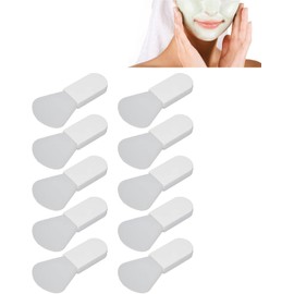 10 Cepillos de Silicona para Mascarilla Facial, Mini Aplicador de Barro de Mango Corto, Herramienta de Belleza Facial Portátil, Color Blanco(Guisado al gratén)