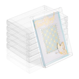 BENECREAT 30 Pack Clear Favor Box, 16x11x1.9cm Rectangle PET Transparent Gift Boxes for Packaging, Retail, Party, Gifts, Wedding, Business