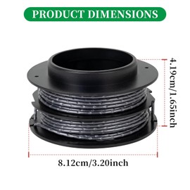 CENHIEE SB00L00 String Trimmer Replacement Spool 17ft 0.080" Compatible with Greenworks ST60V ST60V-T0 80V ST80L200, Weed Eater String Refills Dual Line Replace 2906302 2901619, 8 Pack