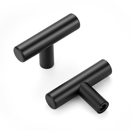 3 Pack Matte Black Cabinet Knobs 2 Inch - Black Drawer Knobs Single Hole Black T Bar Hardware Drawer Pulls for Kitchen Cabinets and Dressers