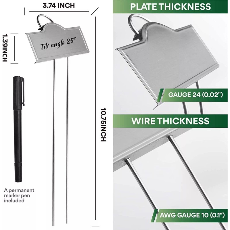 Bravex Metal Plant Labels for Garden Outdoor | Stainless Steel