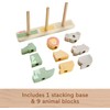 Fisher-Price Wood Baby Toy Stack & Sort Animals, 10 Wooden