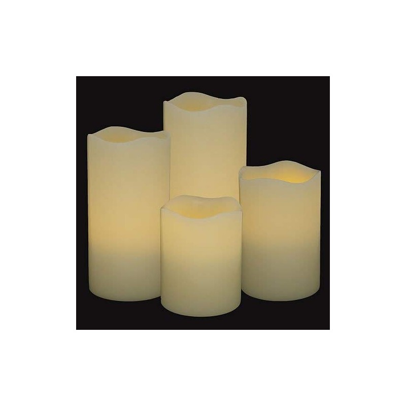 Flipo Pacific Accents Ivory Melted Wax 3-Inch by 6-Inch Pillar