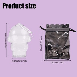 Doll Protective Case, Transparent Plastic Toy Figures Display Case with Tips Package Portable Storage Box Holder Collector Gift, Prevent from Dust and Scratch (Doll Not Included)